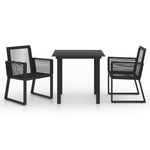 ZNTS 3 Piece Outdoor Dining Set PVC Rattan Black 3058283