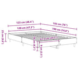 Bed Frame No Mattress Old Wood 120x190 cm Small Double Engineered Wood 861082