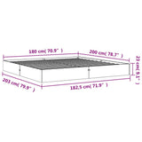 Bed Frame without Mattress Wax Brown 180x200 cm Super King Solid Wood Pine 844815