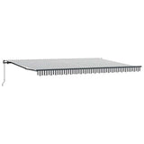 Manual Retractable Awning Anthracite and White 500x300 cm 3310238