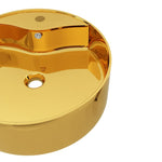 Wash Basin with Overflow 46.5x15.5 cm Ceramic Gold 143501