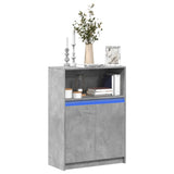 Sideboard with LED Concrete Grey 72x34x100 cm Engineered Wood 852162