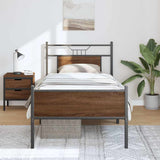 Bed Frame without Mattress Brown Oak 90x200 cm Engineered Wood 4107027