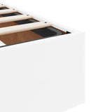 Ottoman Bed Frame without Mattress White Single Faux Leather 3310828