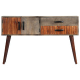 Console Table Grey 120x35x75 cm Solid Rough Mango Wood 282742