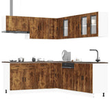 11 Piece Kitchen Cabinet Set "Porto" Smoked Oak Engineered Wood 3314936