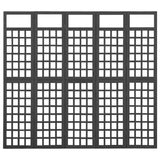 5-Panel Room Divider/Trellis Solid Fir Wood Black 201.5x180 cm 316484