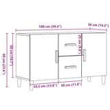 Sideboard Old Wood 100x36x60 cm Engineered Wood 856902