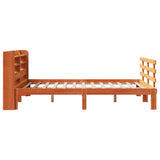Bed Frame with Headboard without Mattress Wax Brown 140x190 cm 3306867