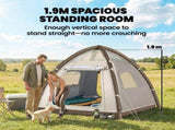 Inflatable Camping Tent with Rainfly, 3 Man Air Tent 3000mm Waterproof Blow Up Tents, Cream T3398P551665