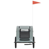 ZNTS Pet Bike Trailer Grey Oxford Fabric and Iron 93965