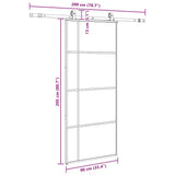 Sliding Door with Hardware Set Black 90x205 cm ESG Glass 3375870