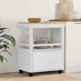 Kitchen Trolley FLORO White 72.5 x 45 x 80 cm Solid Pine Wood 42011252