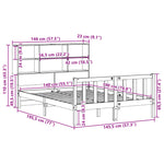 ZNTS Bookcase Bed without Mattress 140x190 cm Solid Wood Pine 3321696