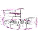 Bookcase Bed without Mattress 140x190 cm Solid Wood Pine 3321696