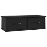 Wall-mounted Drawer Shelf Black 60x26x18.5 cm Engineered Wood 800586