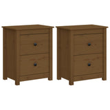 Bedside Cabinets 2 pcs Honey Brown 50x35x61.5 cm Solid Wood Pine 813686