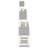 Cat Tree with Sisal Scratching Posts Light Grey 199 cm 172080