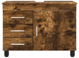Bathroom Vanity Unit Smoked Oak 60 x 35 x 60 cm Engineered Wood 889380