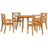 Garden Dining Set Natural Wood Solid acacia wood with an oiled finish 3058001