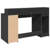 Desk with LED Lights Black 140x55x91 cm Engineered Wood 3309421
