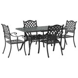 Garden Dining Set 5 pcs Black Aluminium 3334653