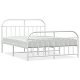 Metal Bed Frame without Mattress with Footboard White 150x200cm 353704