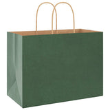 Paper Bags 250 pcs with Handles Green 32x17x25 cm 4101733