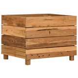 Raised Bed 50x40x38 cm Recycled Teak Wood and Steel 47421