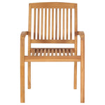 Stacking Garden Dining Chairs 2 pcs Solid Teak Wood 49387