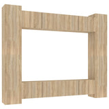 8 Piece TV Cabinet Set Sonoma Oak Engineered Wood 3114232