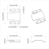 Flush Mount Bracket 419 pcs Silver 75 x 66 x 1.4 mm Steel 864839