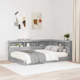 Storage Headboard with Shelf Grey Sonoma 120 cm Engineered Wood 3335482