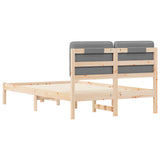 Bed Frame with Upholstered Headboard Light Grey 120 x 190 cm 877994