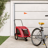 Pet Bike Trailer Red Oxford Fabric and Iron 93985