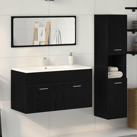 Bathroom Furniture Set 3 pcs Black Oak 60 x 38.5 x 46 cm 3334326