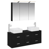 Bathroom Furniture Set 4 pcs Black Oak 3406776