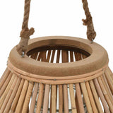 Hanging Candle Lantern Holder Wicker Natural 246819
