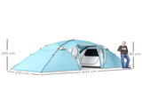 4-6 Man Family Camping Tent w/ 2 Bedrooms and a Living Room, Waterproof Tunnel Tent w/ Sewn In T3398P349062
