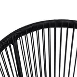 Moon Chair Set of 2 Black Round PVC Rattan Garden Chair Round 312164