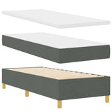 Box Spring Bed with Headboard Dark grey 80 x 200 cm Fabric 3339652