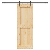 Sliding Door NARVIK Natural and Black 80 x 210 cm 3445342