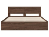 Bed Frame with Headboard Brown Oak 140 x 200 cm Solid Pine Wood 3410597