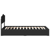 Storage Bed with Headboard Black 100 x 200 cm Engineered Wood 3413125
