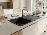 Kitchen Sink with Drainer Granite 76.5 cm x 46 cm x 28 cm 42053744