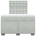 Box Spring Bed with Mattress Light Grey 120x190 cm Small Double Velvet 3290870