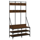 Clothes Rack with Shoe Storage Brown Oak 100x40x184 cm 837841