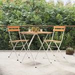 ZNTS 3 Piece Folding Bistro Set Solid Wood Acacia and Steel 319972