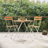 ZNTS 3 Piece Folding Bistro Set Solid Wood Acacia and Steel 319972