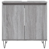 ZNTS 3 Piece Bathroom Cabinet Set Grey Sonoma Engineered Wood 3187795